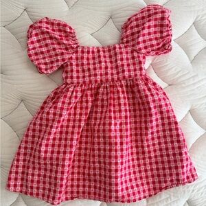 Janie and Jack Red & Pink Heart Gingham Sundress size 4